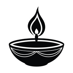 burning candle on a white background