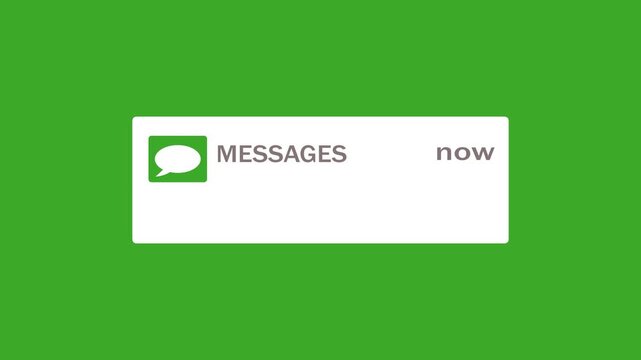 New Message Notification Pop-Up Animation on Green background, Modern Chat Alert UI Motion Design Template. 4K .
New Message Notification Pop-Up Animation on Green background. 4K