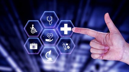 Health care and medical insurance concept. Access to welfare health, health insurance business....