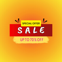Special Offer Sale Banner with Up to 70% Off