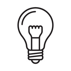 Obraz premium Line art drawing of a classic incandescent lightbulb. 