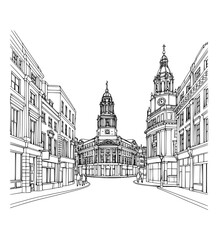 Naklejka premium Fleet Street, London - Historic journalism center, now legal and business hub