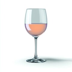 A stemmed wine glass filled with ros?