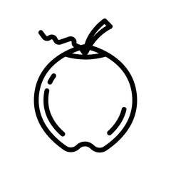 Coconut icon single thin line