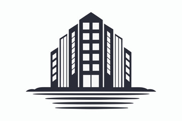 Fototapeta premium minimalist vector logo company building icon