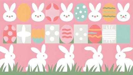 Obraz premium easter bunny with easter eggs