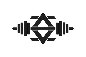 minimalist vector logo dumbbell vector