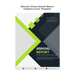 Abstract green annual report company cover template