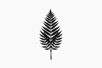 minimalist vector fern leaf black and white