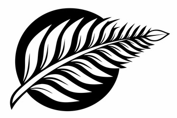 minimalist vector fern leaf black and white