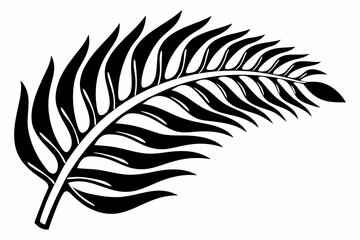 Fototapeta premium minimalist vector fern leaf black and white