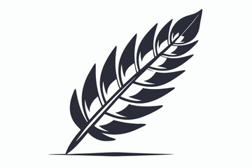 Fototapeta premium minimalist vector fern leaf black and white