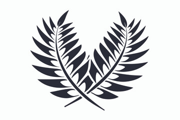 minimalist vector fern leaf black and white