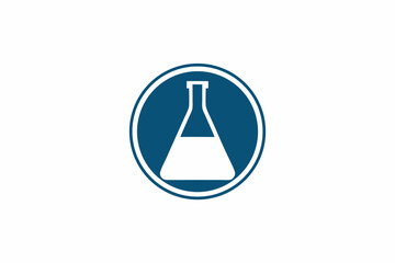 minimalist vector logo laboratory flask