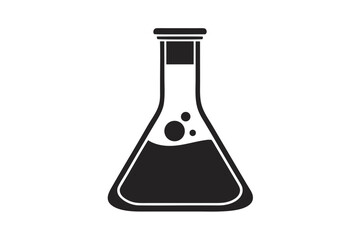 minimalist vector logo laboratory flask