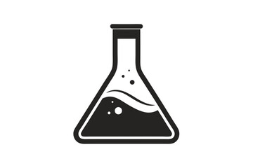 minimalist vector logo laboratory flask