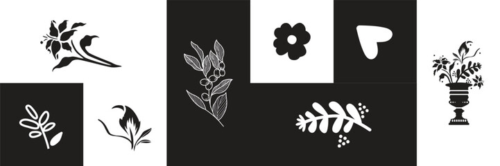 Summer palm leaf vector green plant, exotic nature set isolated on white background. Jungle illustration