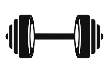dumbbell black and white silhouette