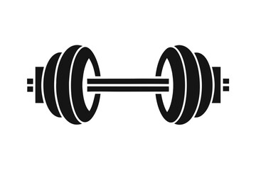 dumbbell black and white silhouette