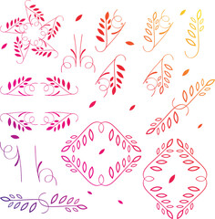 Summer palm leaf vector green plant, exotic nature set isolated on white background. Jungle illustration