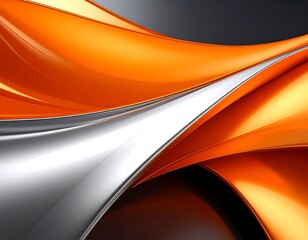 Abstract curves of orange and silver