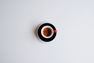 Espresso in red demitasse