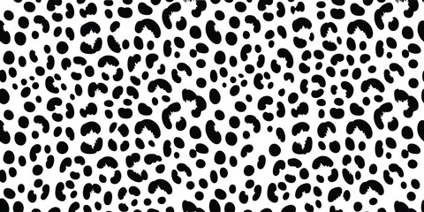 Seamless Cheetah Pattern Design Spotted Texture on White Background, Minimalist Style