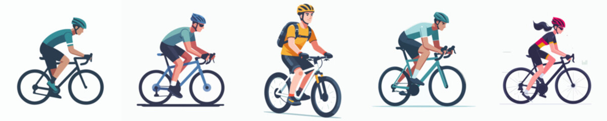 Fototapeta premium vector of a person cycling