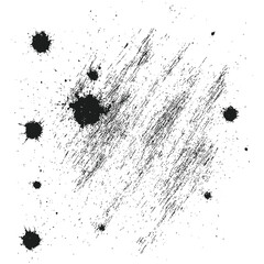 Grunge Ink Splatter Texture Vector on White Background