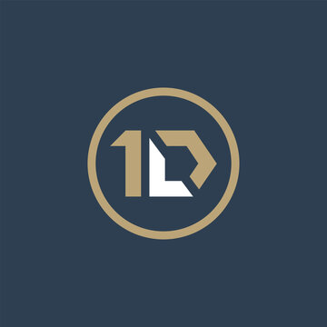 number one and letter D logo clean and modern