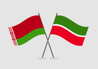 Belarus and Tatarstan vector flags depicted in formal pairing