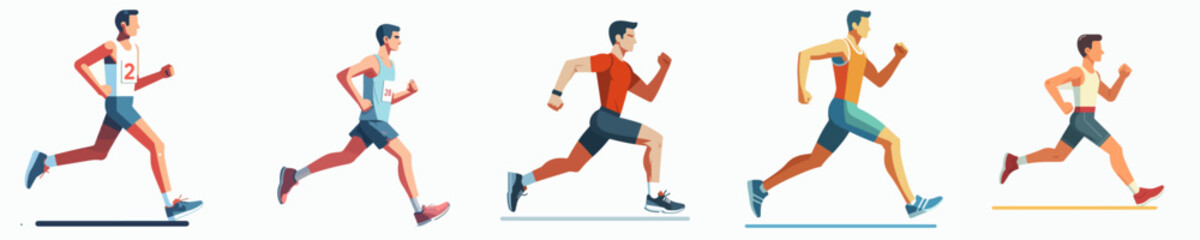 vector of a male running a marathon