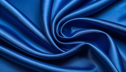 Obraz premium Deep blue silk fabric with elegant folds