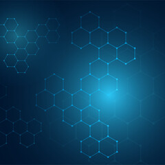 abstract blue background with hexagons