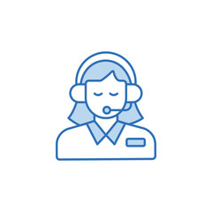 Customer Service icon design with white background stock illustration