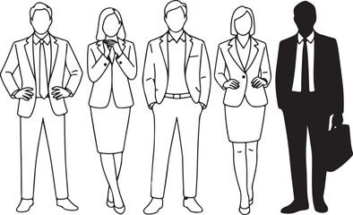 Man woman silhouette outline vector icon illustration