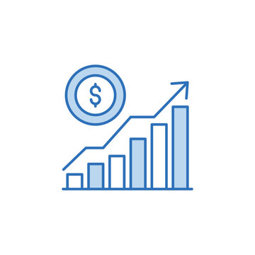 Business Growth icon design with white background stock illustration