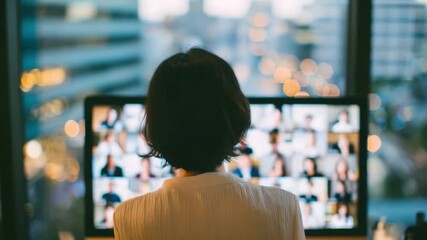 Virtual Meeting: A modern professional engaged in a dynamic virtual meeting, communicating with colleagues via an online conference call, fostering collaboration and connection.