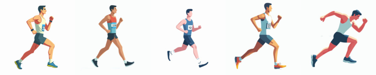 vector of a male running a marathon
