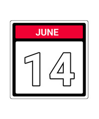 calendar icon June month date 14
