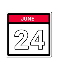 calendar icon June month date 24
