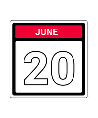 calendar icon June month date 20

