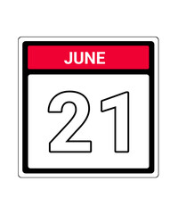 calendar icon June month date 21

