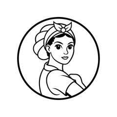 rosie the riveter logo icon vector art