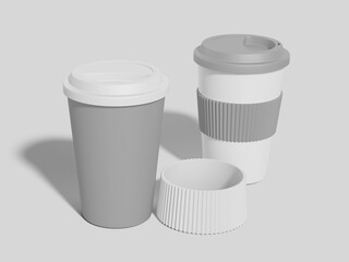 White Blank Reusable Plastic Cup Mockup Drink Packaging