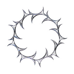 Cyber Tribal Chrome Symbol with Element