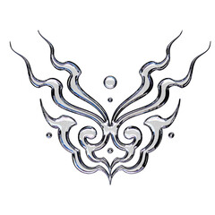 Cyber Tribal Chrome Symbol with Element