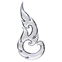 Cyber Tribal Chrome Symbol with Element