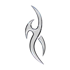 Fototapeta premium Cyber Tribal Chrome Symbol with Element