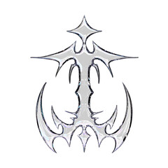 Cyber Tribal Chrome Symbol with Element